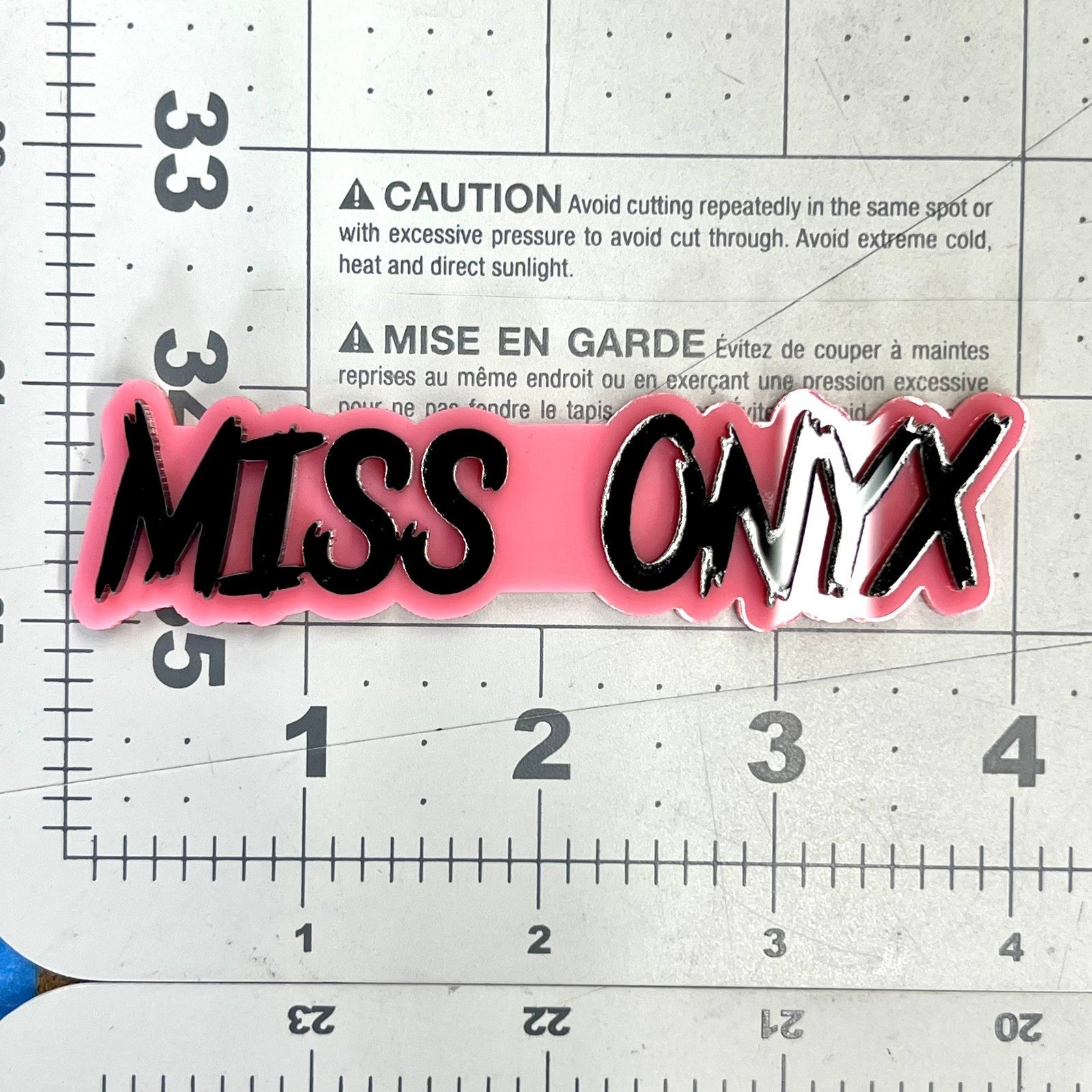 1PC MISS ONYX Emblem – 3D Custom Acrylic Car Fender & Trunk Badge Decal