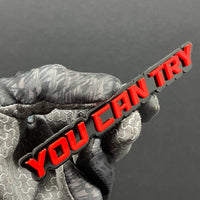 1PC YOU CAN TRY Emblem – Durable 3D Acrylic Car & Truck Exterior Decal