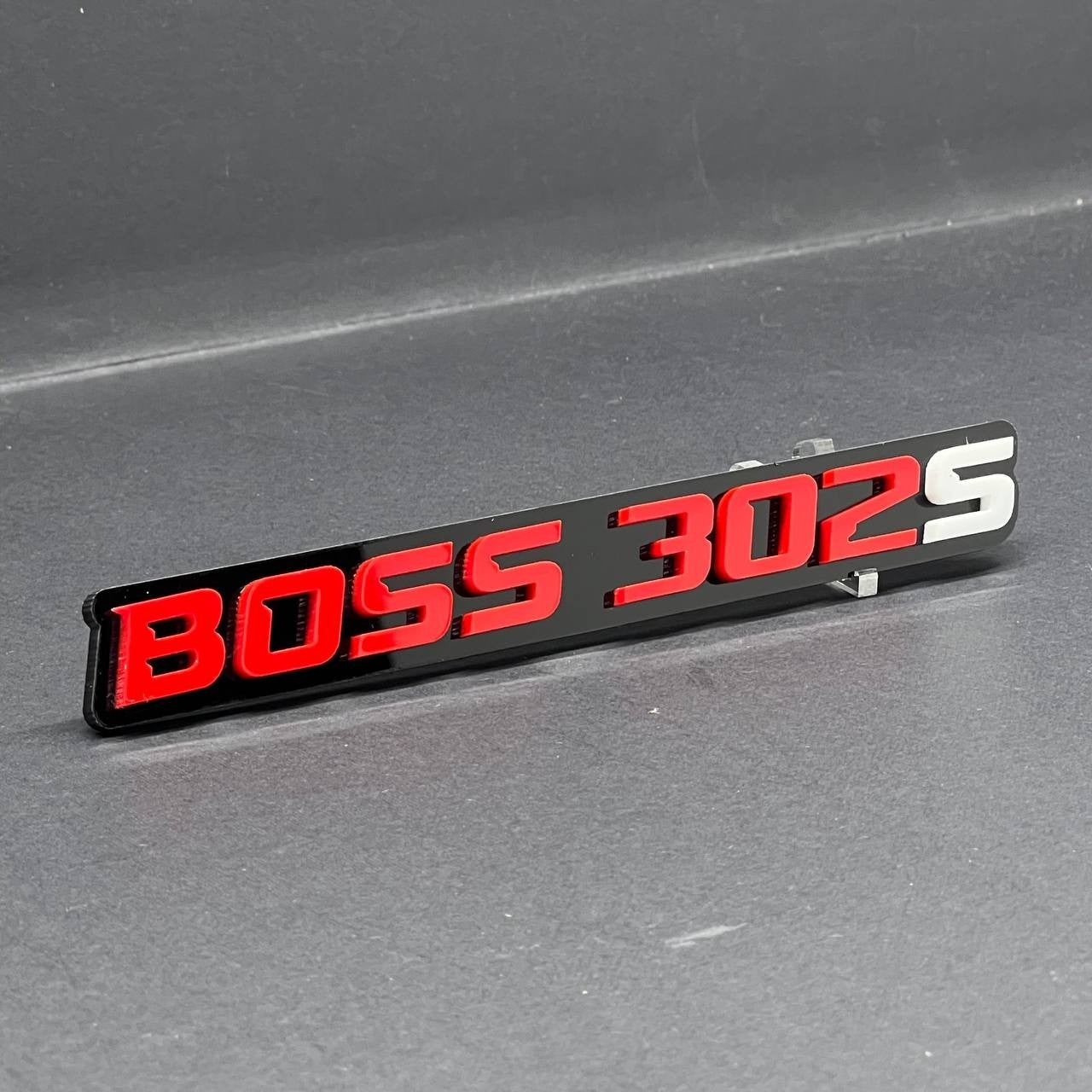 2PCS BOSS 302S Emblems – 3D Multicolor Acrylic Fender & Tailgate Badge Decals