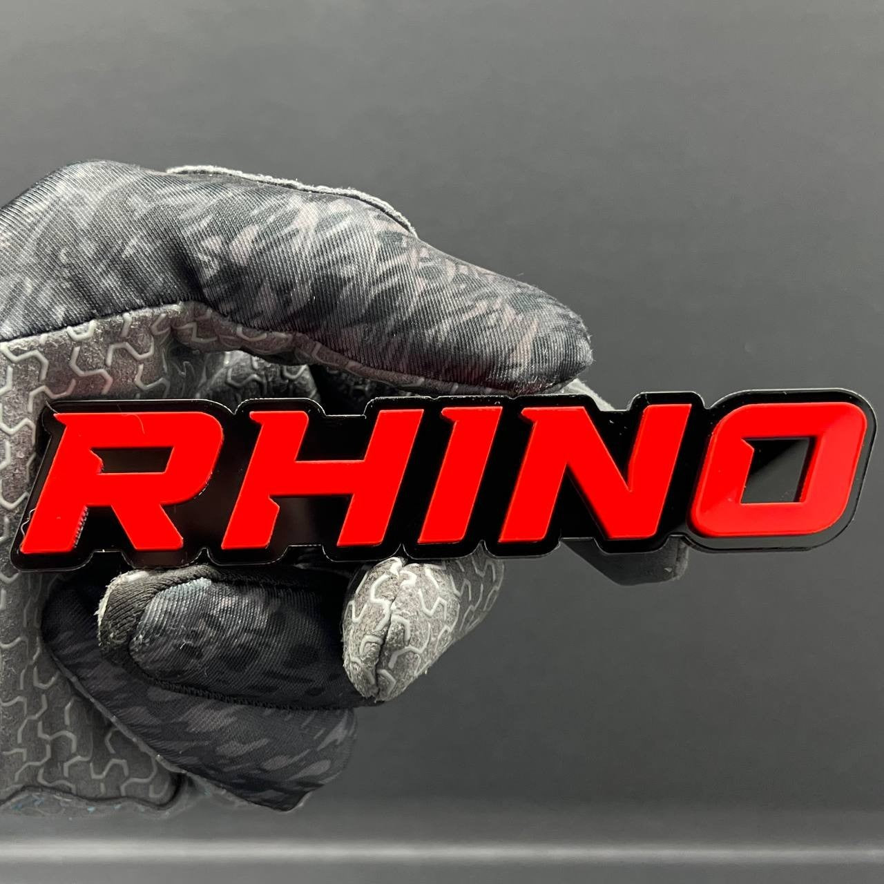 1PC Rhino Emblem – 3D Multicolor Acrylic Car & Truck Fender Badge Decal