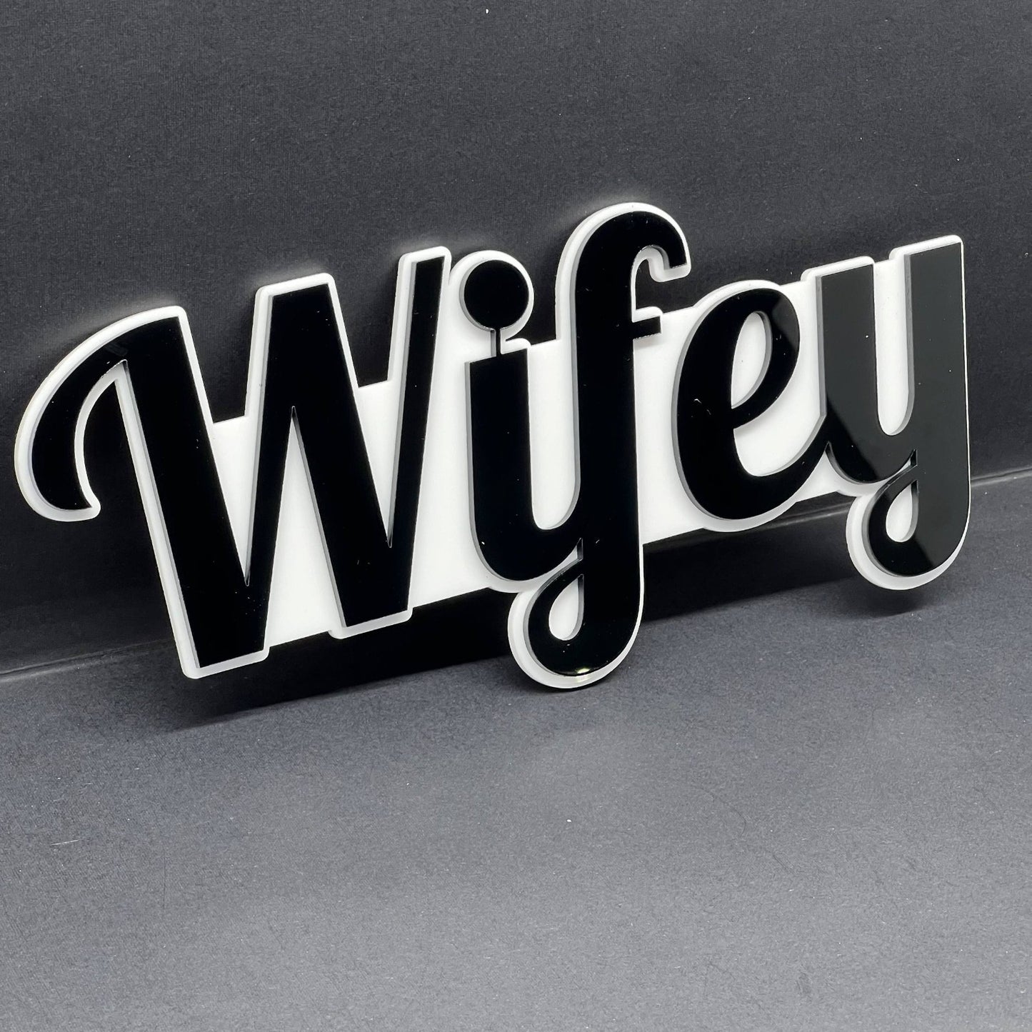 1PCS WIFEY Emblem – Durable 3D Multicolor Acrylic Car & SUV Fender Badge