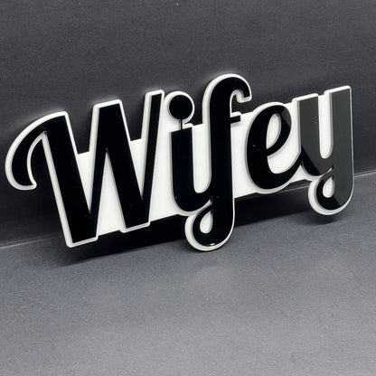 1PCS WIFEY Emblem – Durable 3D Multicolor Acrylic Car & SUV Fender Badge