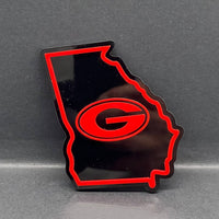 1PC Georgia Bulldogs Emblem – 3D Multicolor Acrylic Car & SUV Badge