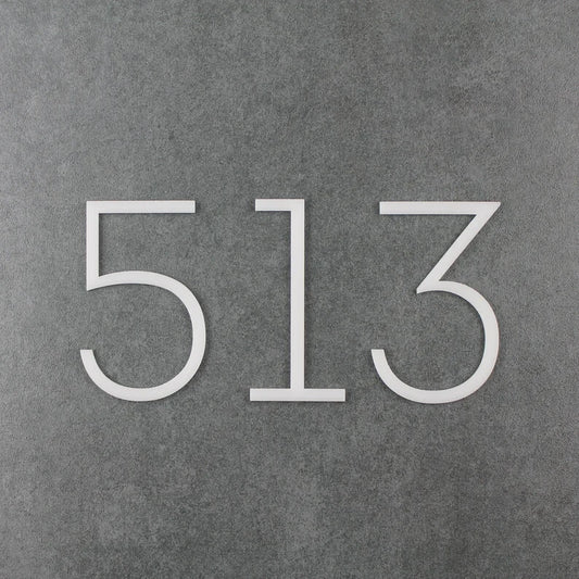 5 Inch White Acrylic Numbers For House Address Outside Modern Acrylic Sign
