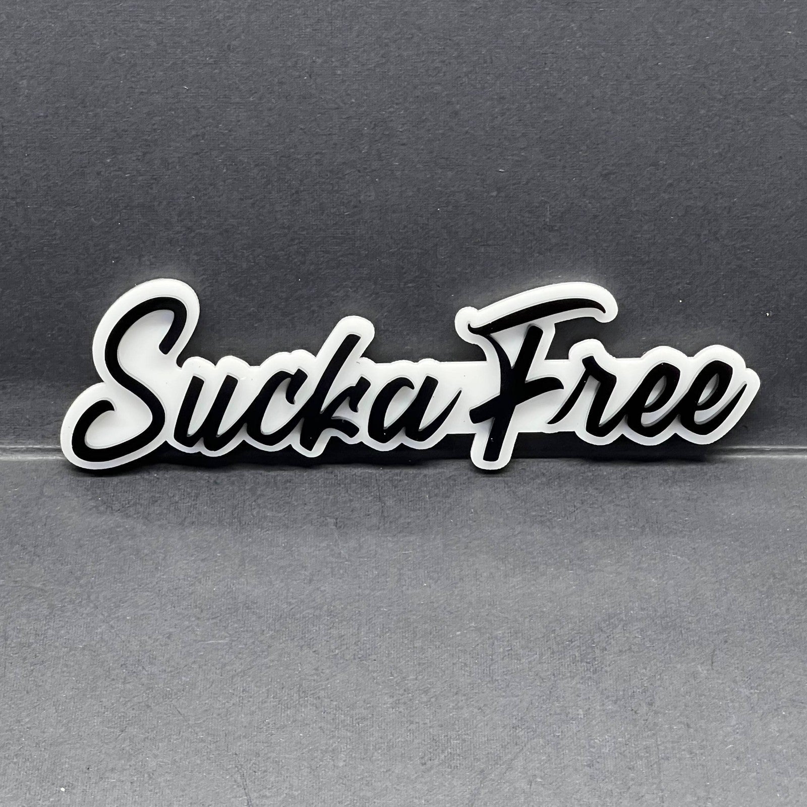 1PC SUCKA FREE Emblem – Custom 3D Multicolor Acrylic Car & Truck Badge