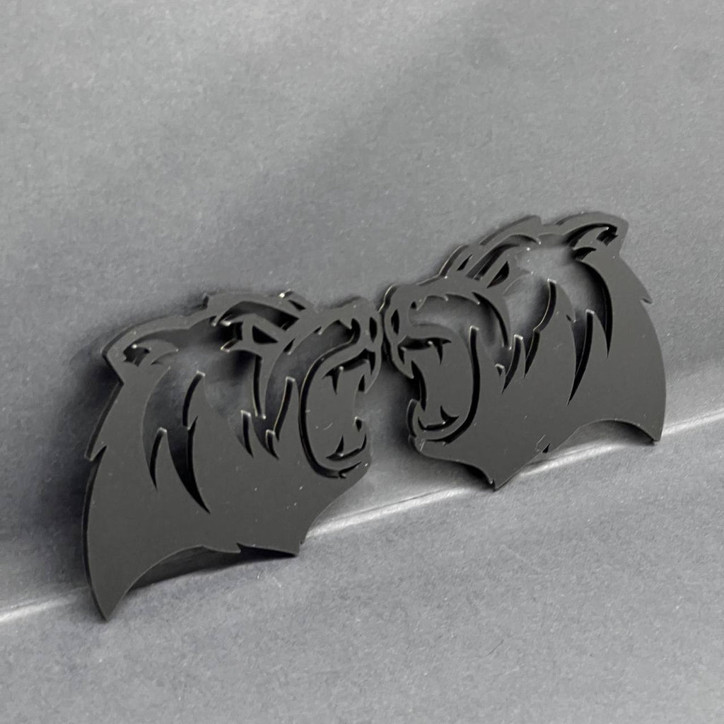 Bear Emblem Badge for Car Truck, Set of 2 Angry Aggressive Fender Badges