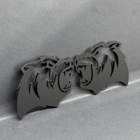 Bear Emblem Badge for Car Truck, Set of 2 Angry Aggressive Fender Badges
