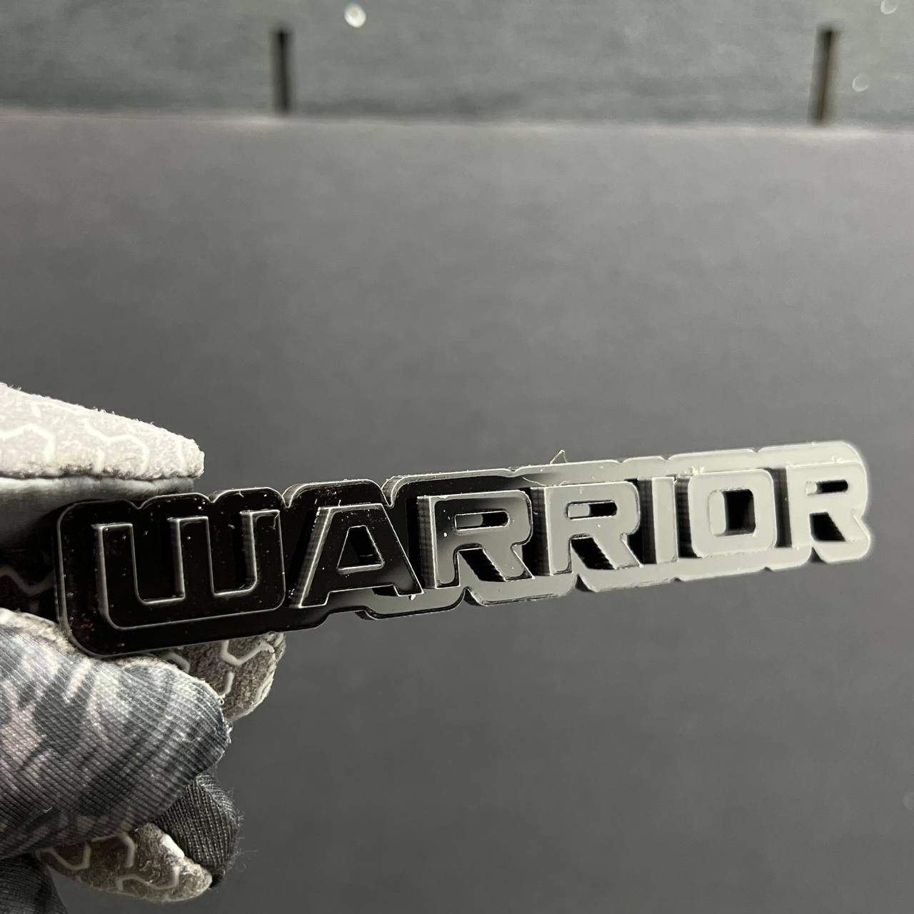 1PC Warrior Logo Emblem Custom Acrylic 3D Car Badge Decal for SUV Truck, Fender