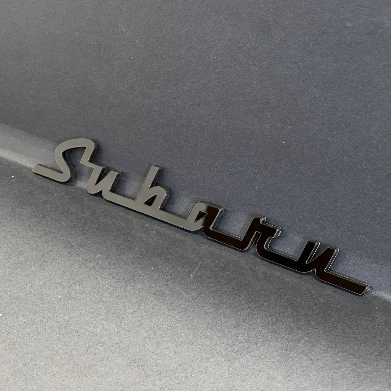 1PC Subaru Black Emblem – 3D Acrylic Fender or Trunk Badge for Subaru Models