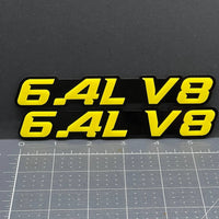 1PC 6.4L V8 Emblem – 3D Acrylic Multicolor Fender or Tailgate Car Badge Decal