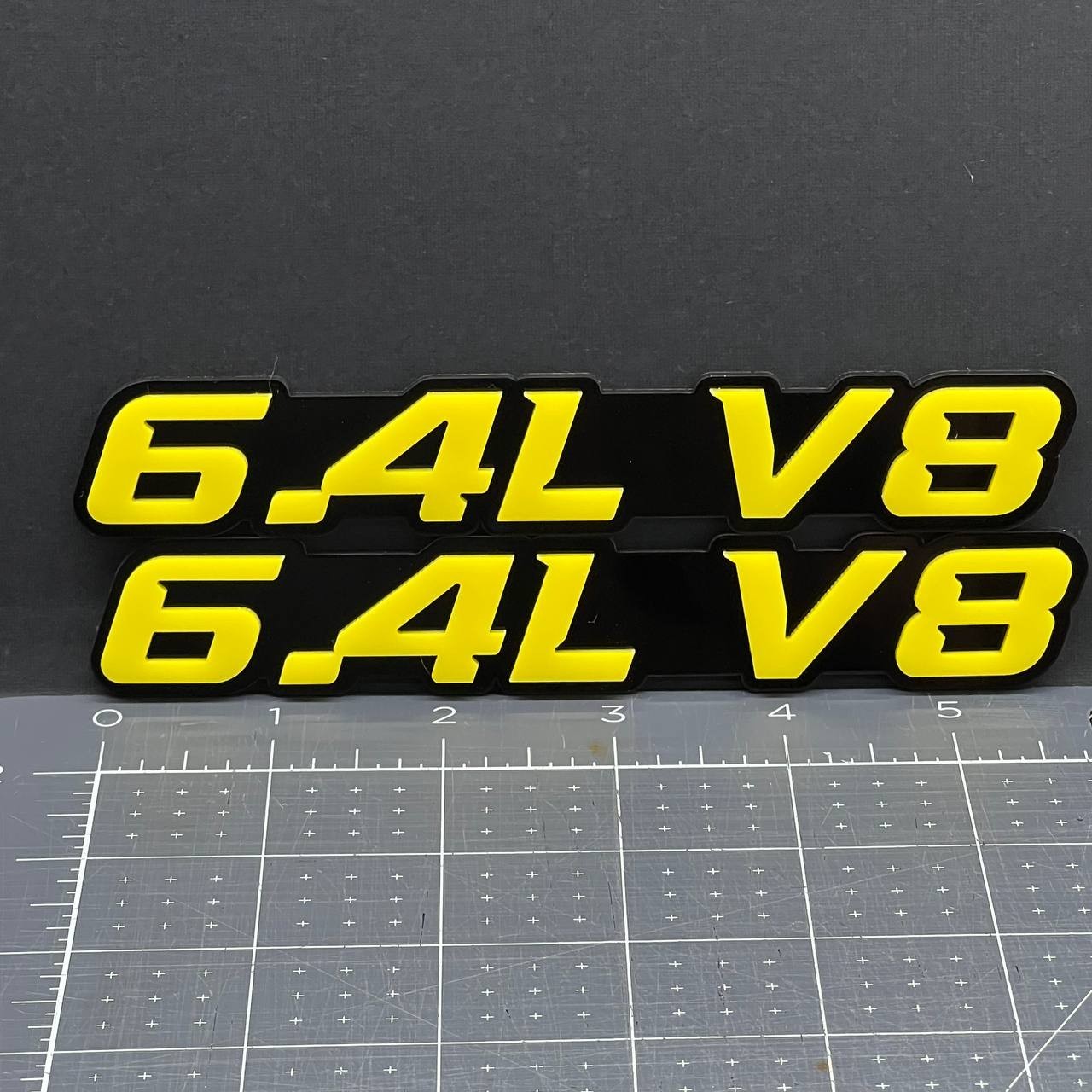 1PC 6.4L V8 Emblem – 3D Acrylic Multicolor Fender or Tailgate Car Badge Decal