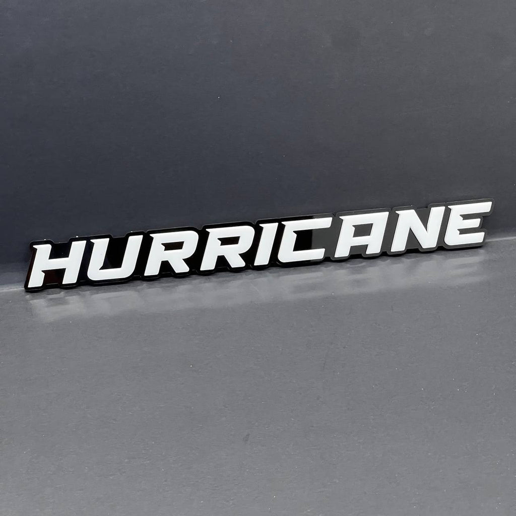 1PC HURRICANE 3D Emblem White Custom Badge Sticker for Car SUV TRUCK