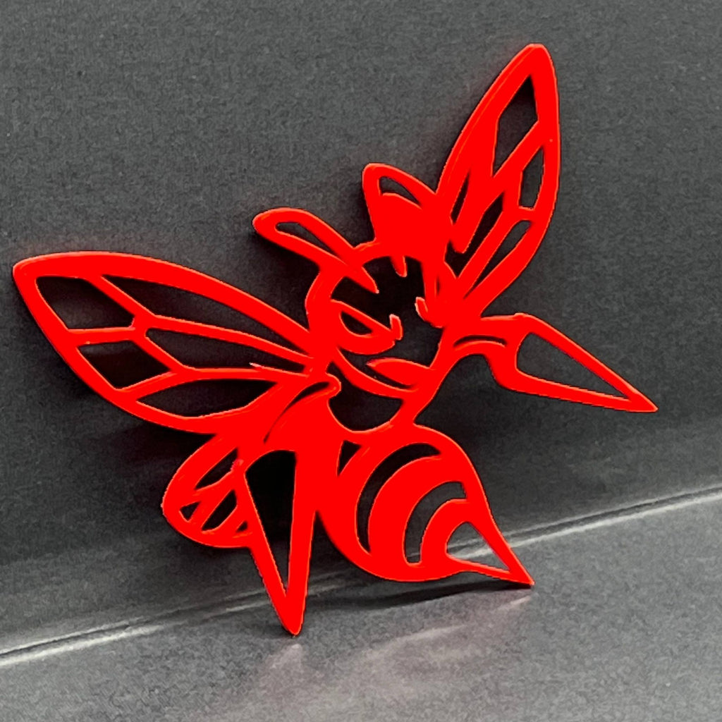 2PCS Hornet Bee Angry 3D Emblems – Multicolor Acrylic Muscle Car Badges