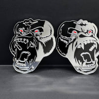 Gorilla Mirror Emblem Badges Car Truck (2 BADGES) Fender Angry Agressive