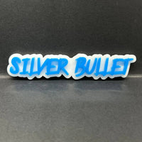 1PC Silver Bullet Emblem – 3D Multicolor Acrylic Car Fender Tailgate Badge