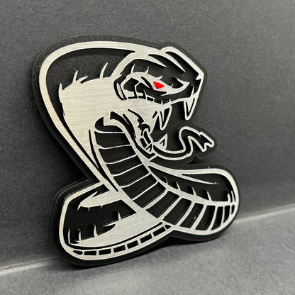 1PC Shelby GT Cobra Snake Emblem – Durable 3D Acrylic Mustang Badge