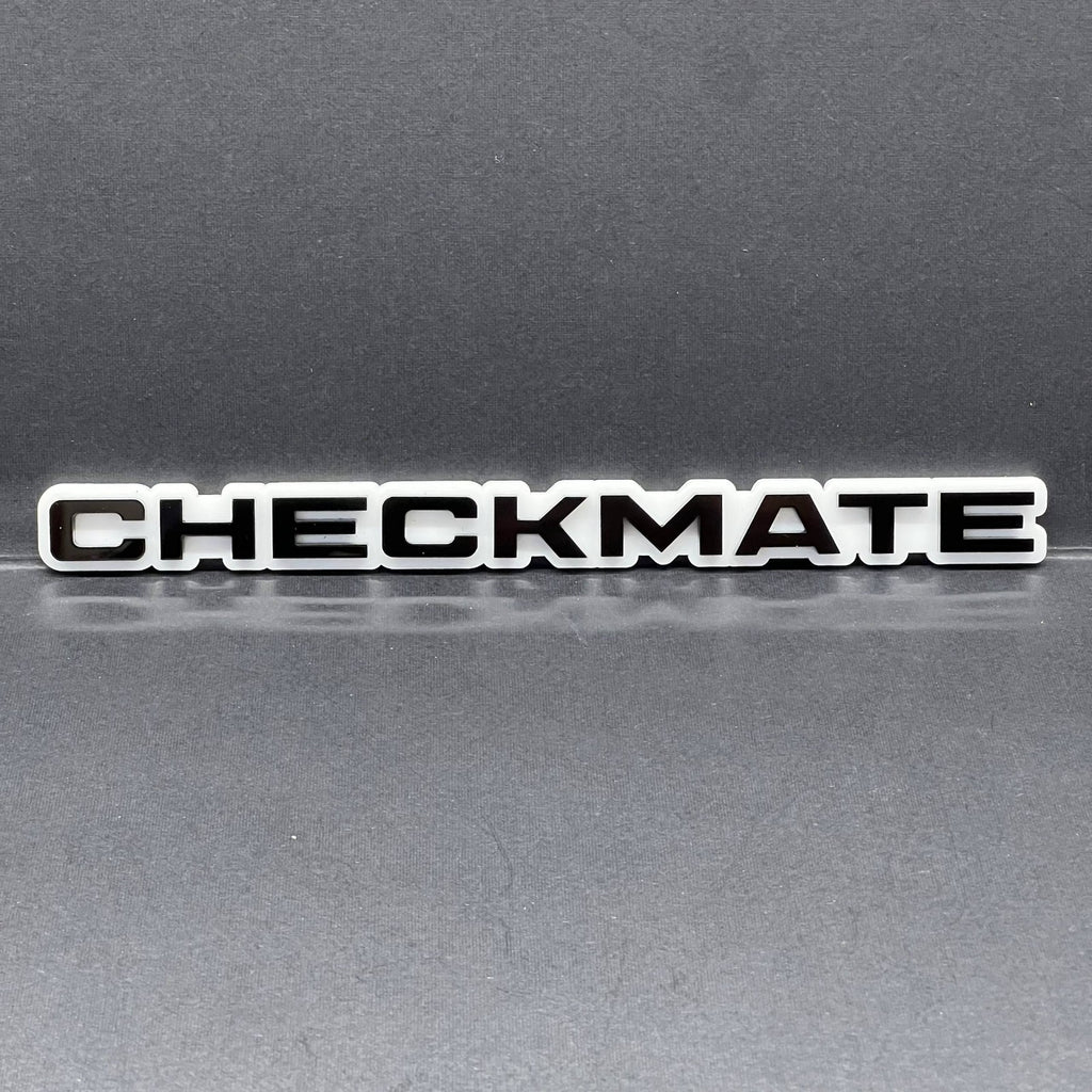1pcs CHECKMATE Multicolor 3D Acrylic Emblem – Bold Car & Truck Fender Badge