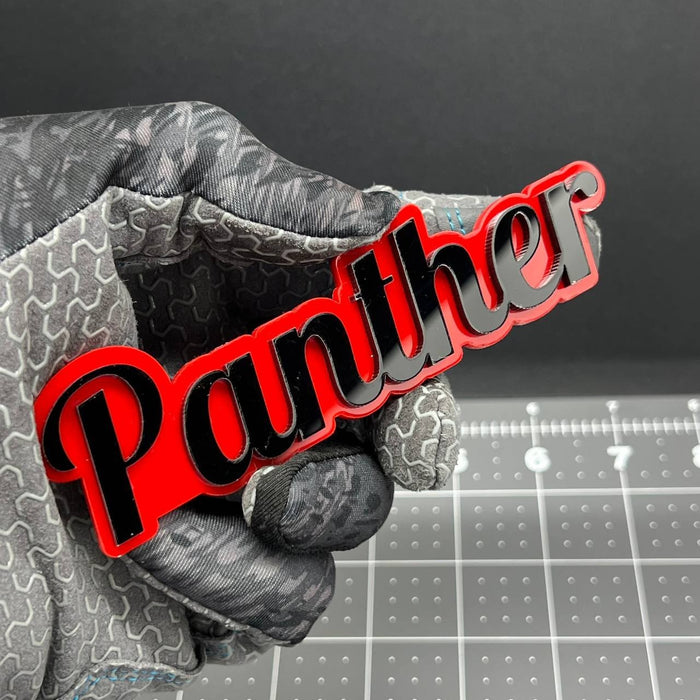 1PC PANTHER Emblem – 3D Acrylic Tailgate Badge Decal for Car, Truck, SUV