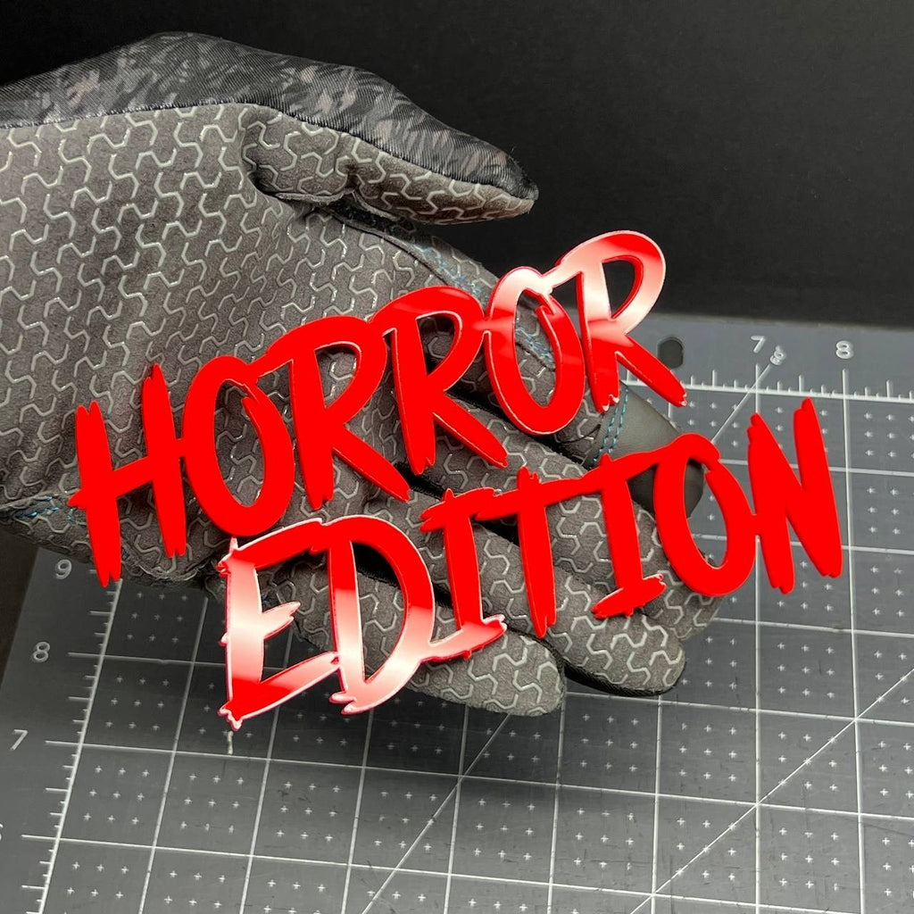 1PC HORROR Edition Emblem – 3D Multicolor Acrylic Car Badge Decal Sticker