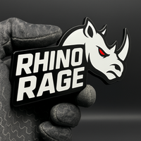 1PC RHINO RAGE Emblem – 3D Multicolor Acrylic Car, SUV, or Truck Badge Decal