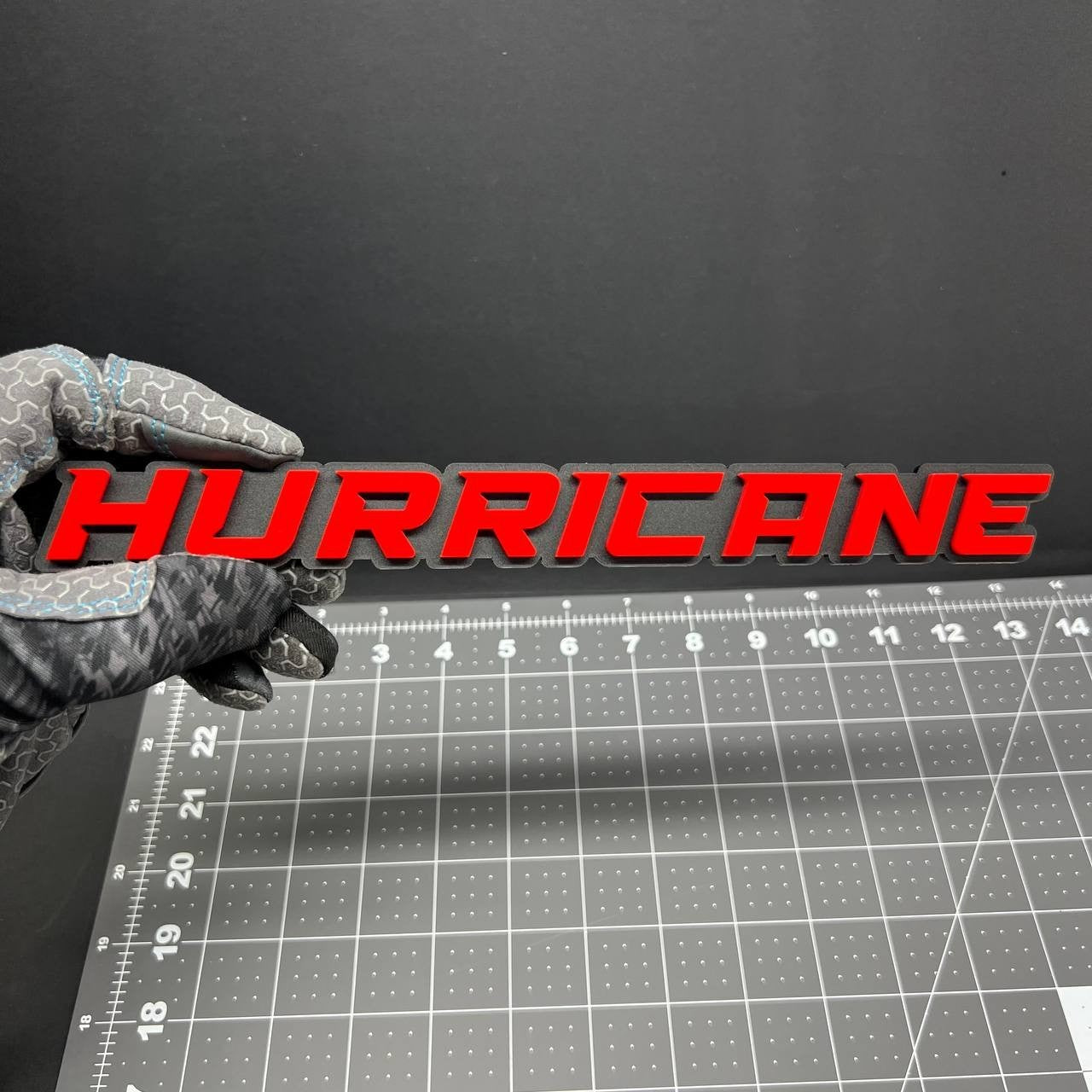 1PC HURRICANE 3D Red Black Matte Acrylic Emblem Badge for Car SUV Truck