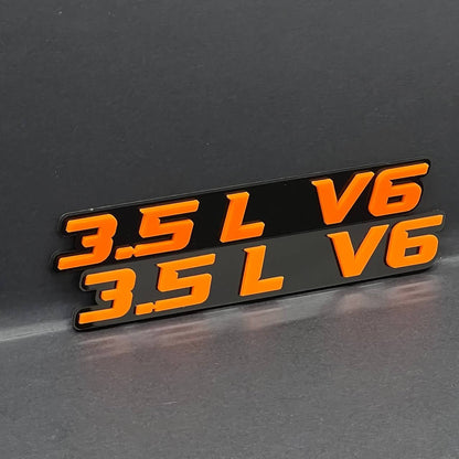 3.5L V6 EMBLEMS QTY 2 FENDER EXTERIOR 3.5L V6 ENGINE BADGE PAIR 3D EMBLEMS