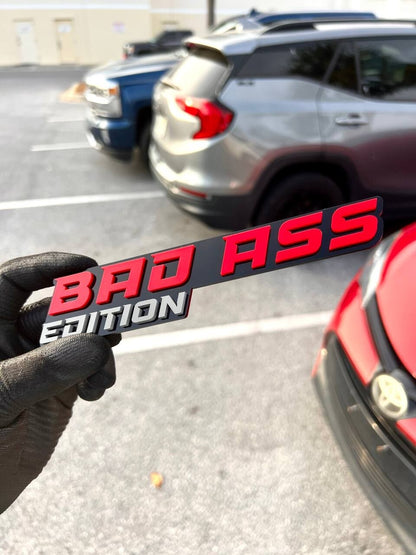 New Bad Ass Edition Emblem Car Badges Badass 3D Sticker Decal Black Red (1pc)