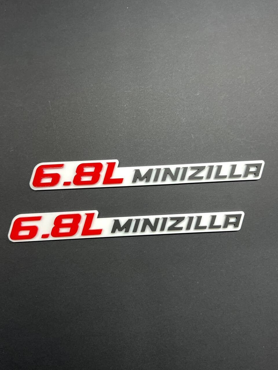 6.8L EMBLEMS QTY 2 FENDER EXTERIOR 6.8L ENGINE BADGE PAIR 3D ACRYLIC DECAL