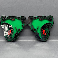 2PCS Angry Bear / Raging Bear Car & Truck Fender Emblems – Durable Acrylic
