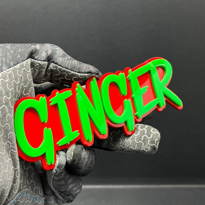 1PCS GINGER Edition Emblem – Custom 3D Multicolor Acrylic Car, Truck & SUV Badge
