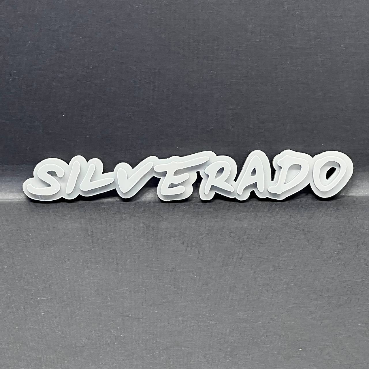 2PCS Gray SILVERADO EMBLEM BADGE FOR SILVERADO