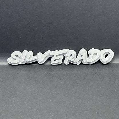 2PCS Gray SILVERADO EMBLEM BADGE FOR SILVERADO