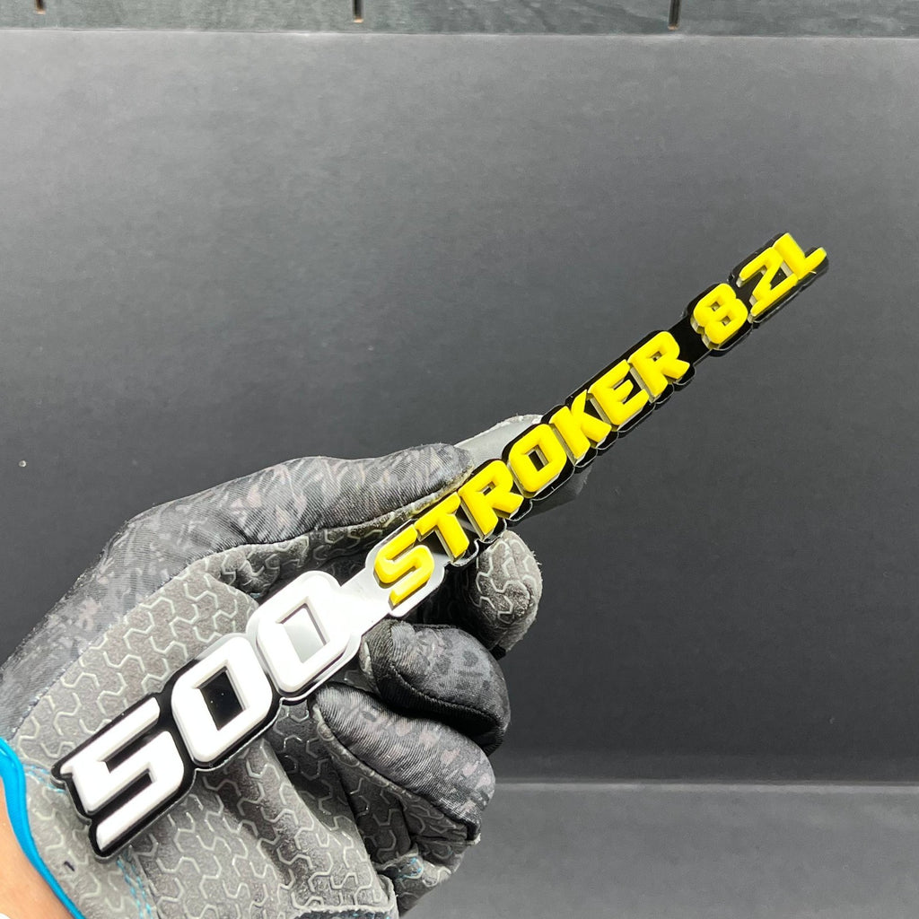 500 STROKER 8.2L 3D Emblems – Pair of Acrylic Engine Fender Badges (2PCS)