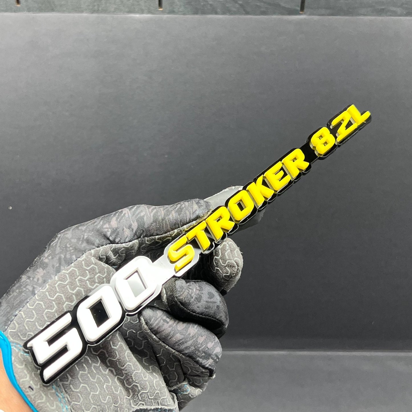 500 STROKER 8.2L 3D Emblems – Pair of Acrylic Engine Fender Badges (2PCS)