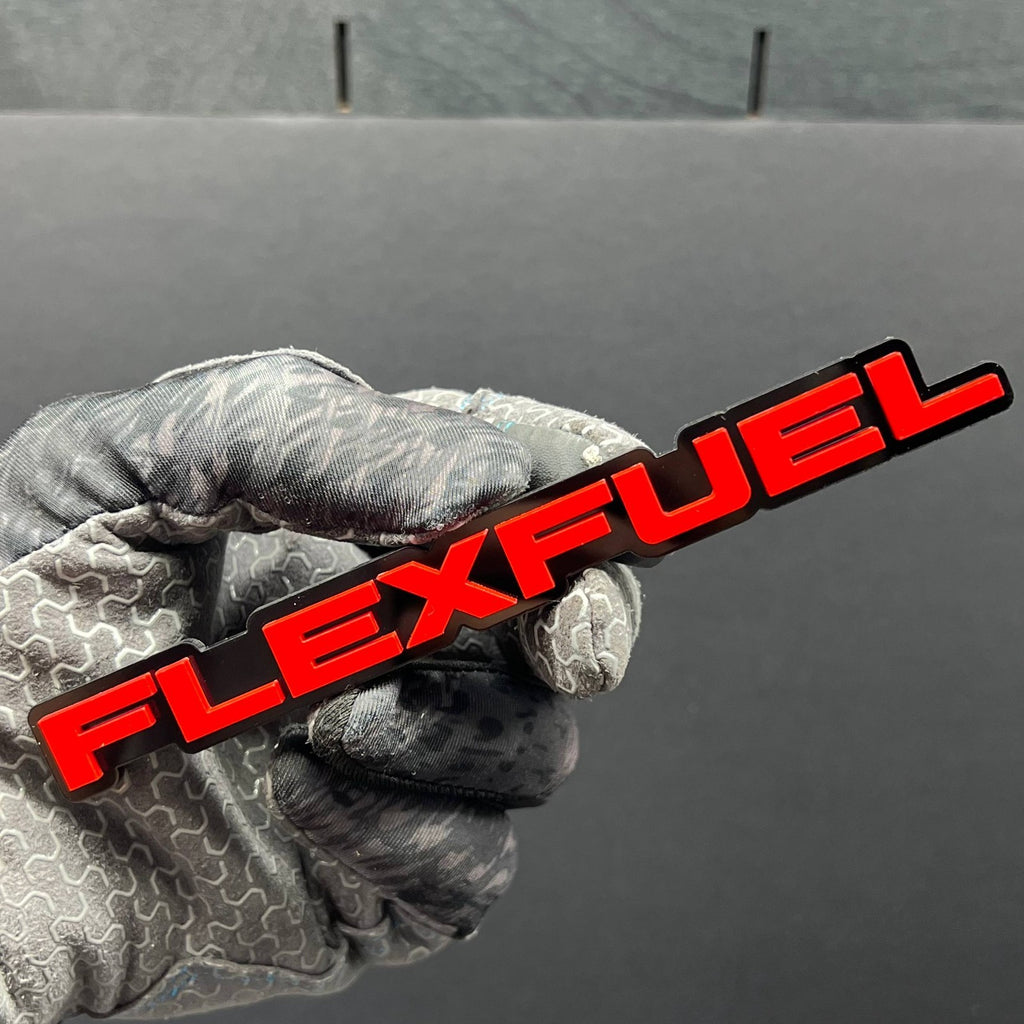 1pcs FLEXFUEL 3D Emblem – Multicolor Acrylic Car Badge for Fender or Trunk