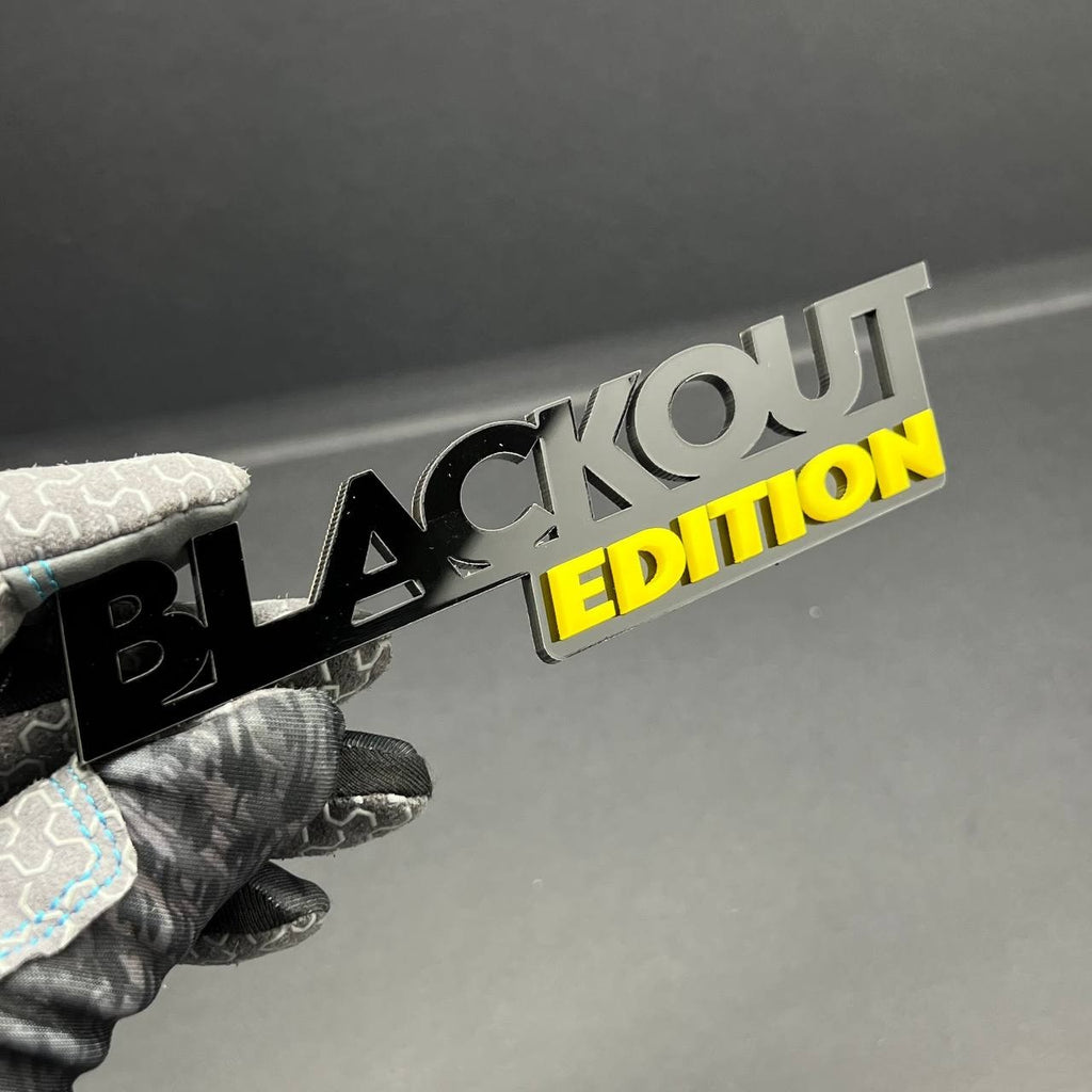 1PC BLACKOUT Edition Emblem – 3D Multicolor Acrylic Car Badge Decal
