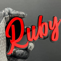 1pc Ruby 3D Acrylic Emblem – Custom Multicolor Car, Truck & SUV Exterior Decal