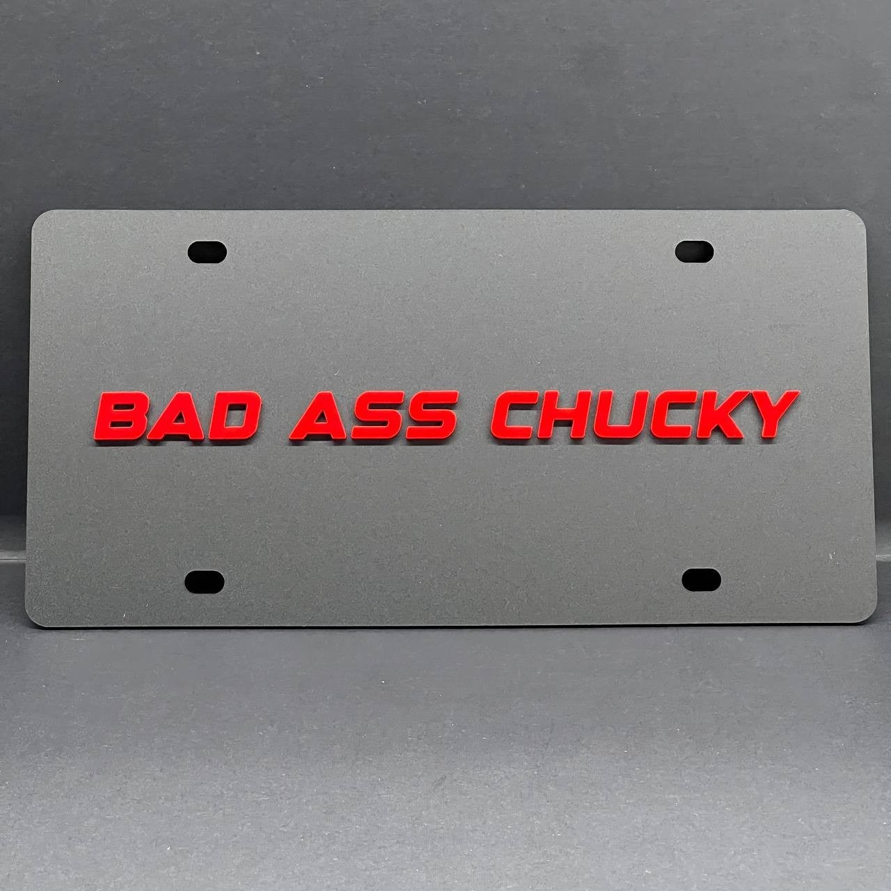 BAD ASS Black License plate Personalized Acrylic 12x6 License Plate