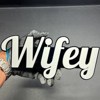 WIFEY 3D Emblem – Custom Multicolor Acrylic Car Exterior Badge (1PC)