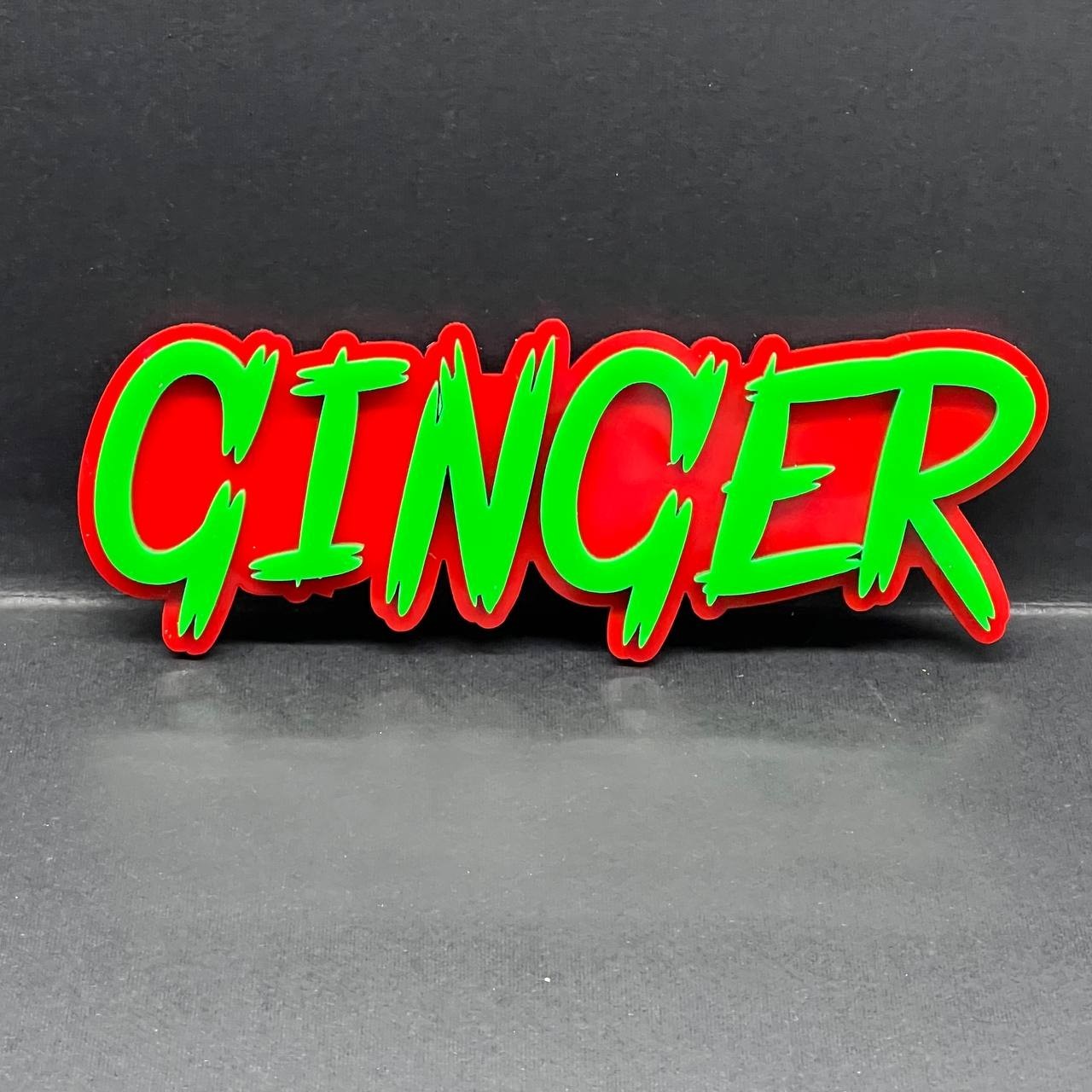 1PCS GINGER Edition Emblem – Custom 3D Multicolor Acrylic Car, Truck & SUV Badge