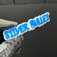 1PC Silver Bullet Emblem – 3D Multicolor Acrylic Car Fender Tailgate Badge