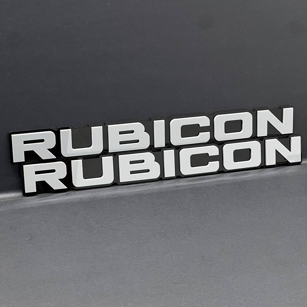 RUBICON EMBLEMS QTY 2 FENDER EXTERIOR RUBICON BADGE PAIR 3D EMBLEMS