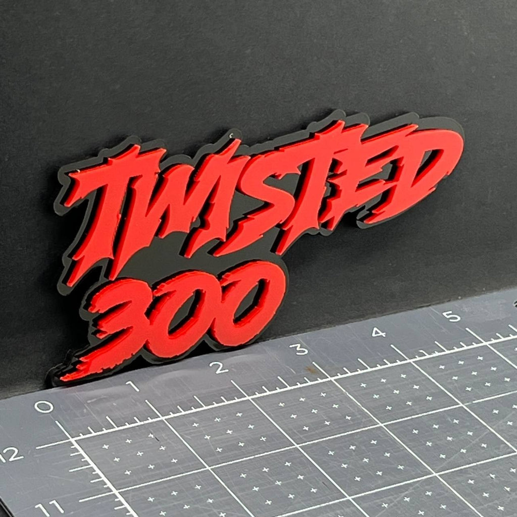 1PC Twisted 300 Emblem – 3D Multicolor Acrylic Car Badge for Fender & Tailgate