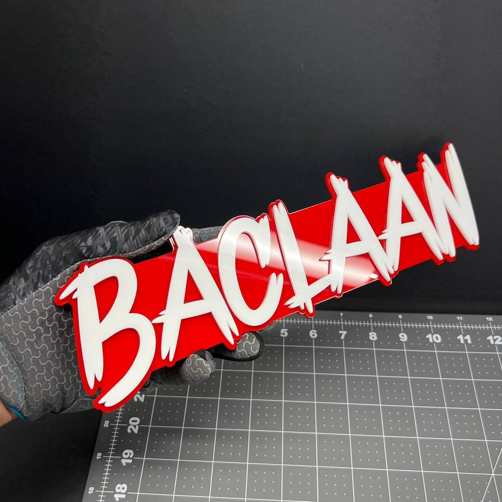 1PC BACLAAN Emblem – 3D Multicolor Acrylic Car Badge Decal for Truck SUV Auto
