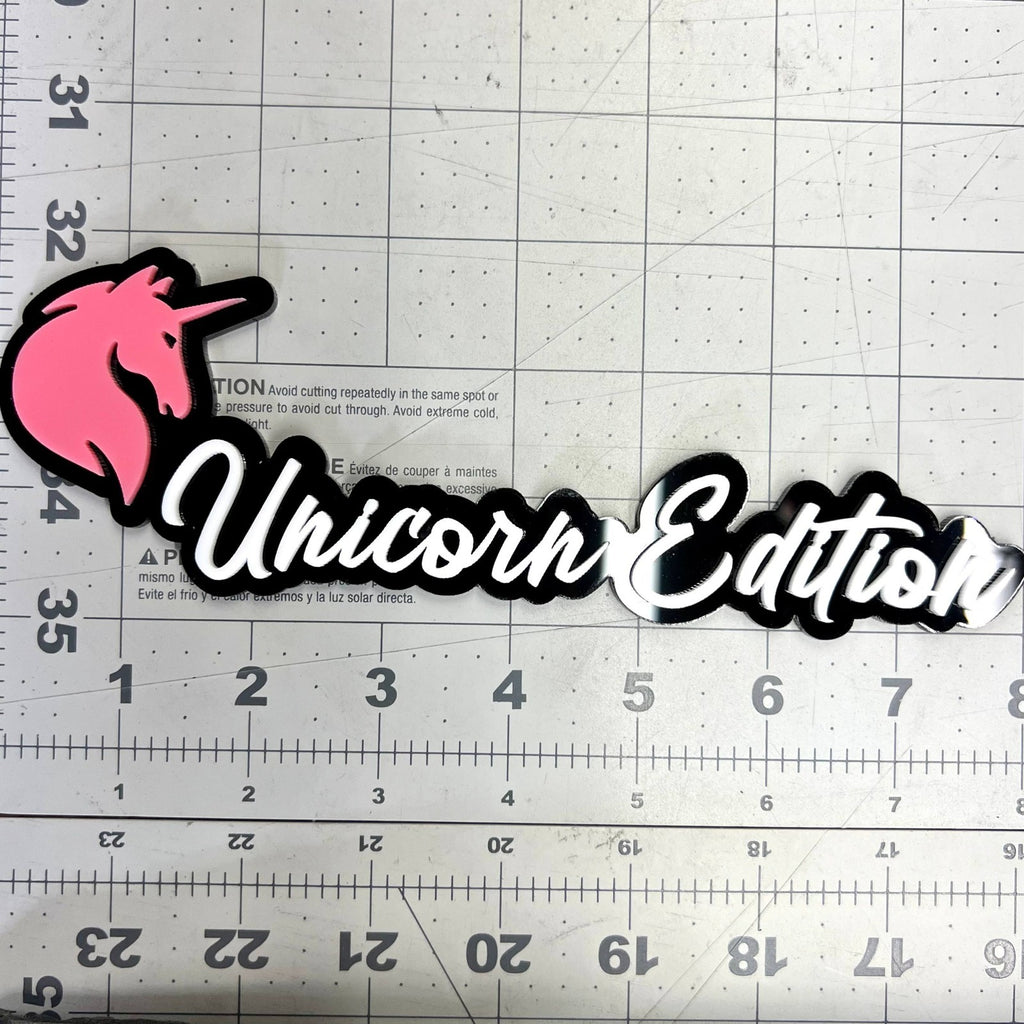 1pc Unicorn Edition Multicolor Emblem 3D Acrylic Car, SUV & Truck Badge Sticker