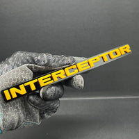 1PC INTERCEPTOR Emblem – Custom 3D Acrylic Fender & Tailgate Car Badge Decal