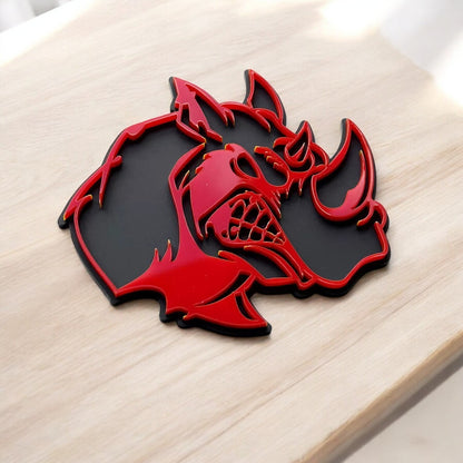 2PCS Rhino Emblem Badges Car Truck Fender Angry Aggressive Racing Style Decal