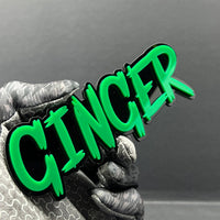 1pc Custom GINGER Car Badge – 3D Multicolor Acrylic Fender & Trunk Emblem