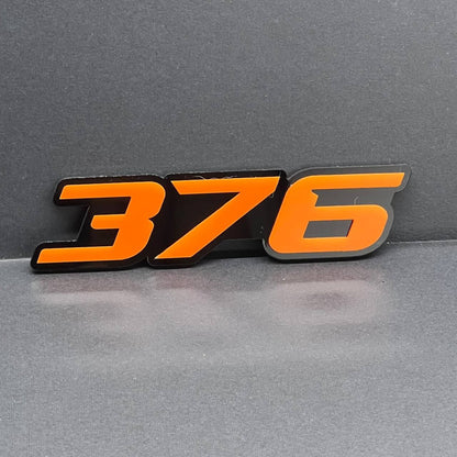 2x Orange Black 376 Hemi Emblems 376 Side Fender Badge 3D for 376 Emblem
