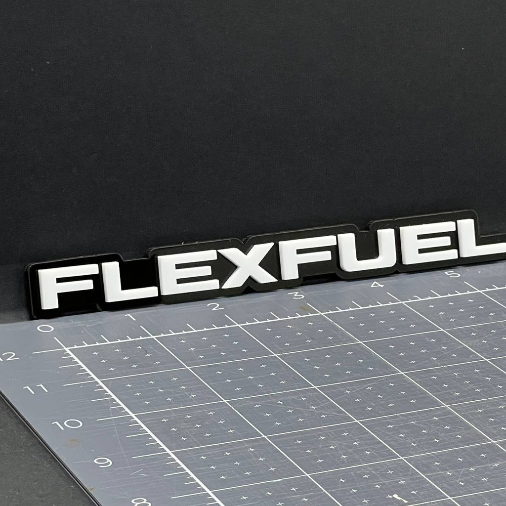 1PC FLEXFUEL Emblem – 3D Multicolor Acrylic Car Badge Decal for Fender/Trunk